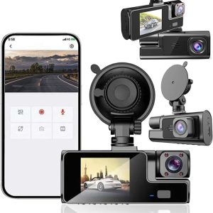Dash Cam, with 1080p FHD Dashboard Camera, Built-in WiFi & Max Card 128GB, Full HD 2.0 IPS Screen Dash Camera, Cars Cycle Recording, Motion Detection, Gravity Sensing and 24-Hour Parking