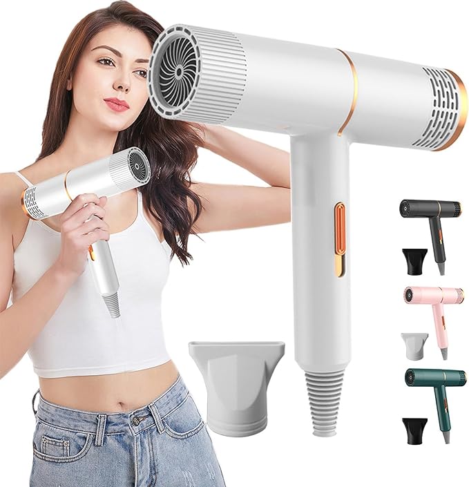 High-Power Electric Hair Dryer for Home, High Speed Lightweight Hair Care Hairdryer with 3 Speeds for Fast Drying, Portable Hairdryer for Home and Travel Hotel Shower Room Use