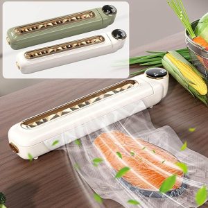 Vacuum Sealer with 10 Vacuum Bag, 60KPa 12" Compact Food Vacuum Sealer with LED Indicator Lights, Dry and Wet Vacuum Automatic Sealing System for Keep Food Fresh Storage